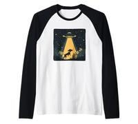 Perro es visto por OVNI para risas galácticas Camiseta Manga Raglan