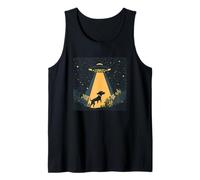 Perro es visto por OVNI para risas galácticas Camiseta sin Mangas