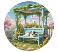 Perro Eskimo Americano 1000 Pieza Rompecabezas Juegos De Puzzle Creativo Perro Mascota Rompecabezas Circulares Juego De Desafío Único para Regalos De Viaje, Presente 1000pcs (67.5x67.5cm)