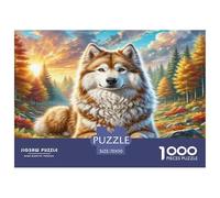 Perro Eskimo Americano Puzzle Desafíos Divertidos Decoración Familiar 1000 Piezas Animales lindoeses Rompecabezas Imposible Juguetes Desafiantes para Adultos 70x50cm/1000pcs
