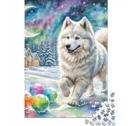 Perro Eskimo Americano Puzzles Imposible,desafío for Adults Juego EduGatoivo 1000 Piezas Obra De Arte De Juego De para Adultos Y Niños Mayores De 12 Años 1000pcs (75x50cm)