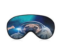 Perro espacial en traje espacial Máscara para dormir con correa ajustable Cubierta suave para los ojos Venda para los ojos para viajes Relax Nap