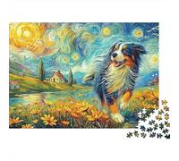 Perro Estrellado Extra Thick Cardboard Arte de Mascota Peluda Jigsaw Puzzle Adults Age 12 Up Brain Training Travel Activity Ideal Gift for Teen Puzzle Lovers 12 18 38x26cm/1000pcs