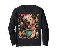 Perro Festivo Golden Retriever de Navidad con Galletas Cacao Manga Larga