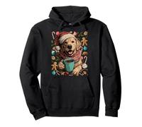 Perro Festivo Golden Retriever de Navidad con Galletas Cacao Sudadera con Capucha