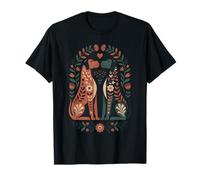 Perro Floral nórdico Arte Popular Romero escandinavo Camiseta