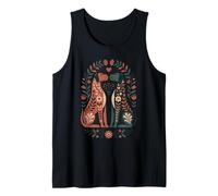 Perro Floral nórdico Arte Popular Romero escandinavo Camiseta sin Mangas