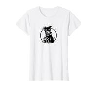 Perro-Foto Fotógrafo Fotografía de Naturaleza Fotógrafos Camiseta gráfica económica, Mujer, Blanco, S