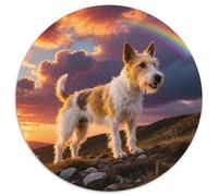 Perro Fox Terrier de Pelo Duro 1000 Piezas Puzzle Mascota Perro Circular Puzzle para Adultos Y Niños Regalos Originales Juegos De Puzzle Intelectual Desafío 1000pcs (67.5x67.5cm)