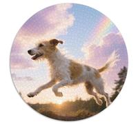 Perro Fox Terrier de Pelo Duro 1000 Piezas Puzzles Mascota Perro Circular Puzzle para Niños Adultos Regalos Originales Juegos De Puzzle Intelectual Desafío 1000pcs (67.5x67.5cm)
