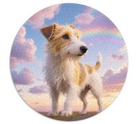 Perro Fox Terrier de Pelo Duro 1000 Piezas Rompecabezas Mascota Perro Redondo Puzzle para Niños Y Niñas Regalos Originales Juegos De Puzzle para Aliviar El Estrés 1000pcs (67.5x67.5cm)
