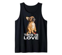 Perro Frenchie This Is Love Brown Bulldog Francés Puppy Lover Camiseta sin Mangas