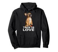 Perro Frenchie This Is Love Brown Bulldog Francés Puppy Lover Sudadera con Capucha