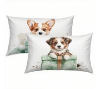 Perro Fundas Cojines 40x60 Terciopelo Juego de 2, Lujosas Funda Cojin Animal Súper Suaves y Cómodas, Funda de Almohada con Cremallera Oculta, Durable y Fácil Cuidado, Adecuado para Sofá, Cama S1-960