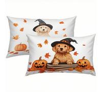 Perro Fundas Cojines 40x60 Terciopelo Juego de 2, Lujosas Funda Cojin Easter Súper Suaves y Cómodas, Funda de Almohada con Cremallera Oculta, Durable y Fácil Cuidado, Adecuado para Sofá, Cama S1-980