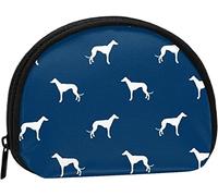Perro Galgo Azul, Cartera Shell Bolsa de Maquillaje Mujeres Bolsa de Almacenamiento pequeño Monedero Shell Cambio Bolsa