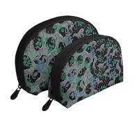 Perro Galgo, Bolsa de Maquillaje de Concha, Monedero pequeño para Mujer, Bolsa de artículos de tocador, Bolsa de cosméticos, 2 Piezas