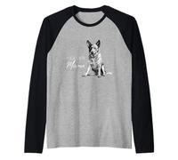 Perro Ganado Australiano Mamá Blue Heeler Mamá Ganado Perro dueño Camiseta Manga Raglan