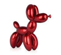 'Perro Globo Grande' - Escultura Pop Art de Resina Efecto metálico - Rojo - H62 cm