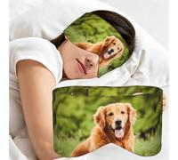 Perro Golden Retriever, Antifaz para dormir, ideal para el hogar, viajes y trabajo por turnos. Cubre completamente los ojos y bloquea la luz.