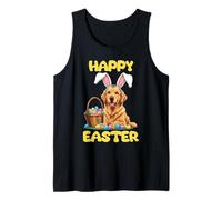 Perro Golden Retriever, Feliz Pascua Camiseta sin Mangas