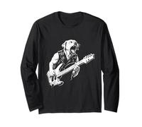 Perro Golden Retriever Labrador Diseño de Guitarra Punk Rock Metal Manga Larga