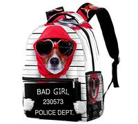Perro Gracioso Chica Mala Mochilas para Niñas Mochilas para Niños Mochilas Escolares Mochilas De Viaje Casuales para Hombres Mujeres 29.4x20x40cm