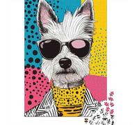 Perro Guay Puzzle de 1000 Piezas Papel para Adultos Estilo Pop Art Puzzle para Toda la Familia Antiestrés Decoración Regalo 38x26cm/1000pcs
