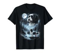 Perro Havanese Aullando a la Luna Retro de los 90 Camiseta