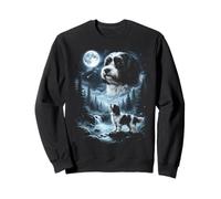 Perro Havanese Aullando a la Luna Retro de los 90 Sudadera