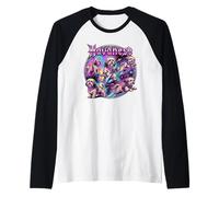 Perro Havanese Dogstar 80s Rock Music Rockstar Ilustración Camiseta Manga Raglan