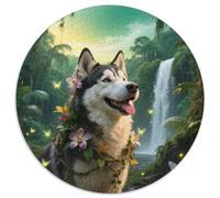 Perro Husky 1.000 Piezas Puzzle Adultos para Aliviar El Estrés Mascotas Lindas Juegos De Puzzle Juguetes Creativos contra El Estrés Regalos Familiares (67.5x67.5cm)