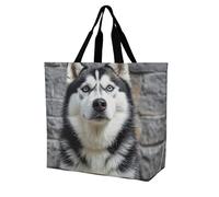 Perro Husky Bolsa De Mano Casual Bolso De Mano Impermeable Tote Shopper Para Viajes Mujer Cotidiana
