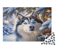 Perro Husky Invierno Puzzle Mil Piezas para Toda La Familia Reto Mental Piezas Precisas Hecho En Europa Actividad Indoor Reciclable 52x38cm/1000pcs