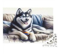 Perro Husky Siberiano_1 Puzzle 1000p para Adolescentes Sin Polvo Entretenimiento En Casa Mejor Valorados Piezas Precisas Cartón Ecológico 38x26cm/1000pcs