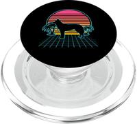 Perro Husky Siberiano Vintage Años 80 Vaporwave Estética PopSockets PopGrip para MagSafe