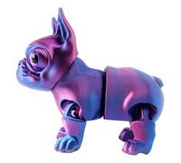Perro impreso en 3D - Juguete articulado de bulldog inquieto, del estrés, figura inquieta para escritorio, Pascua, Navidad, fiesta, decoración de cumpleaños