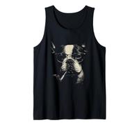 Perro Intelectual con Gafas y Pipa Retro Pop Art Camiseta sin Mangas