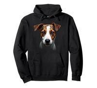 Perro Jack Russell Terrier negro con cara de Jack Russell Sudadera con Capucha