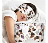 Perro Jack Russell Terrier y sus patas, Antifaz para dormir, ideal para el hogar, viajes y trabajo por turnos. Cubre completamente los ojos y bloquea la luz.