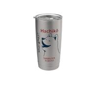 Perro japonés Kanji Hachiko Shiba Inu Vaso térmico de acero inoxidable de doble pared