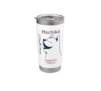 Perro japonés Kanji Hachiko Shiba Inu Vaso térmico de acero inoxidable de doble pared