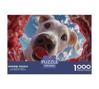 Perro Juego De Rompecabezas 1000 Piezas Mascota Bonita - Mindful Y Relajante, Cartón Grueso, Regalo Caja Elegante con Póster, 38x26cm/1000pcs