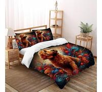 Perro Juego De Ropa De Cama Elegant Comfort Lujoso animaleses Fundas De Edredón Lavables 3 Piezas - 2 Funda De Almohada(50 * 75) King(220x240cm)