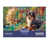 Perro Junto a un Estanque de lotos 1000 Piezas Puzzle Mascota Rural Puzzle para Adultos, Cartón Grueso - Adolecentes 12-18, Entrena La Lógica, Amantes De Puzzles 52x38cm/1000pcs