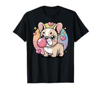 Perro Kawaii Frenchie Burbuja Soplando Camiseta