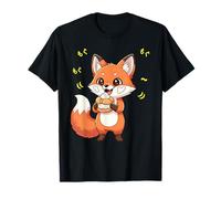 Perro Kawaii Red Fox Forest Comiendo alegremente Camiseta