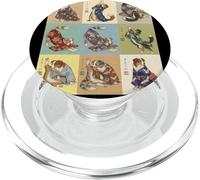 Perro Kimono de Pastor Australiano japonés Vintage Ukiyo-e PopSockets PopGrip para MagSafe