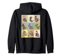 Perro Kimono de Pastor Australiano japonés Vintage Ukiyo-e Sudadera con Capucha