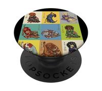 Perro Kimono japonés Vintage Ukiyo-e Dachshund PopSockets PopGrip Adhesivo